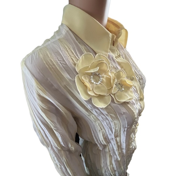 Clothing Company by Notations Vintage Long Sleeve Button Up, Yellow White | XL - Picture 12 of 16